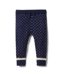 Janie And Jack Fairisle Sweater Pant Blue 0 - 3 M