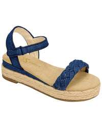 Yosi Samra Miss April Wedge Sandal In Denim