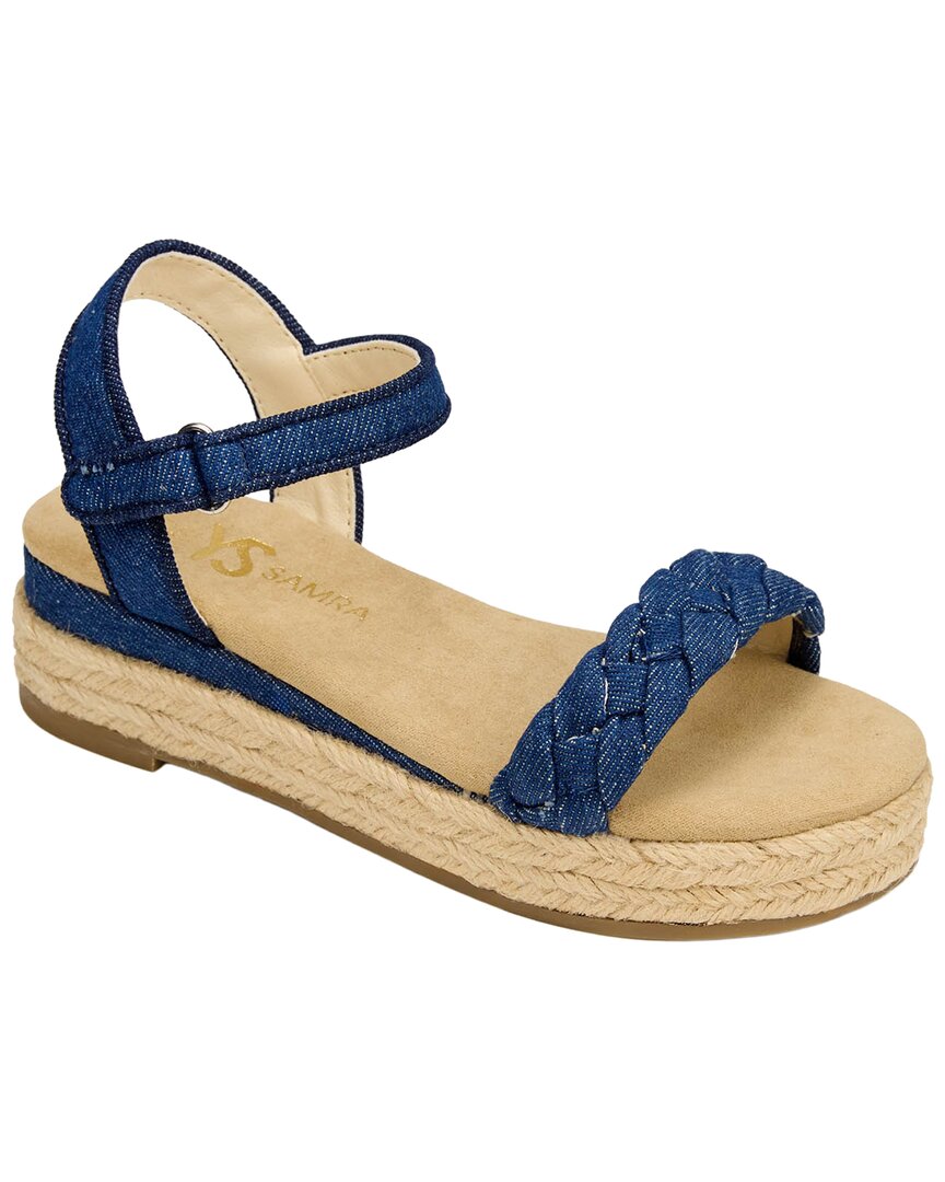 Yosi Samra Miss April Wedge Sandal In Denim