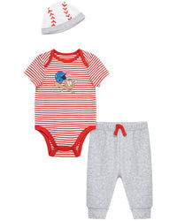 Little Me Baseball Bodysuit Set Hat