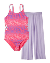 Kensie Girl Ombre Floral One-Piece & Pant Set