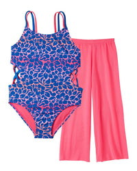 Kensie Girl Ombre Floral One-Piece & Pant Set