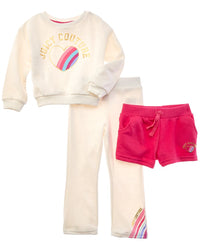 Juicy Couture 3Pc Sweatshirt, Short, & Pant Set