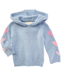 Chaser Fuzzy Fleece Knit Cropped Shirred Hoodie
