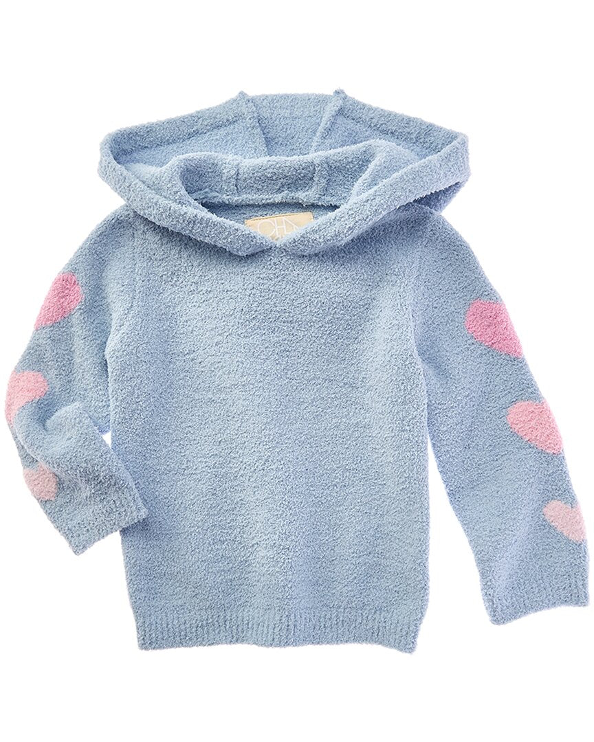 Chaser Fuzzy Fleece Knit Cropped Shirred Hoodie