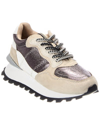 Shushop Phoebe Leather-Trim Sneaker