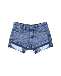 Tractr Jeans 5-Pocket Asymmetrical Hi-Low Short