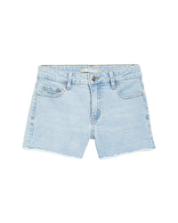 Tractr Jeans Brittany Polka Dot Jacquard Fray Hem Denim Short