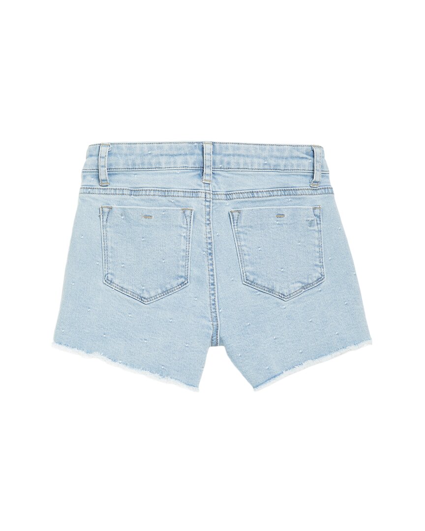 Tractr Jeans Brittany Polka Dot Jacquard Fray Hem Denim Short