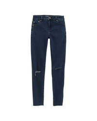 Tractr Jeans Diane Basic Destructed Mid Rise Skinny Pant
