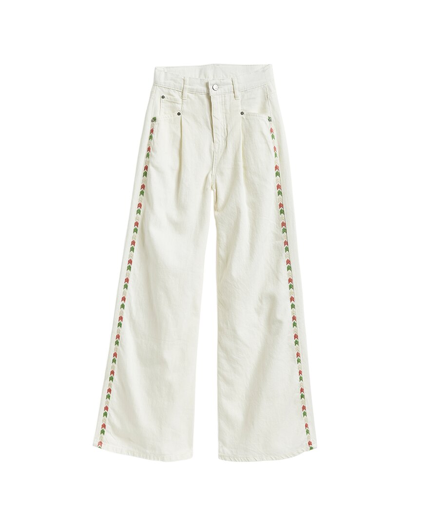 Tractr Jeans Embroidered Side Pleated Leg Pant