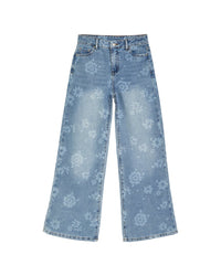 Tractr Jeans Floral Print Wide Leg Pant
