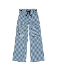 Tractr Jeans Grommet Waist Patched Wide Leg Pant
