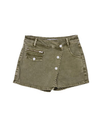 Tractr Jeans Overflap Button Up Skort