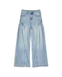 Tractr Jeans Pleated Side Wide Leg Pant