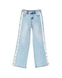 Tractr Jeans Snap Me Up Wide Leg Pant