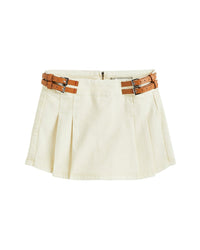 Tractr Jeans Double Belted Pleated Skort