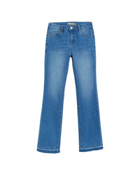 Tractr Jeans Five Pocket Basic Bootcut Pant With Fray Hem