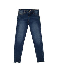 Tractr Jeans Low Rise Fray Hem Crop Skinny Pant