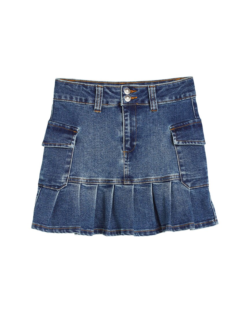 Tractr Jeans Cargo Skirt With Pleated Hem