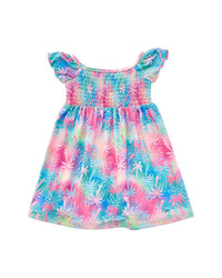 Flap Happy Pink Tropical Palms Dress