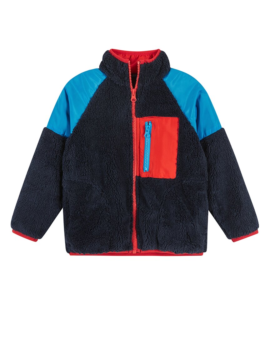Andy & Evan Zip-Up Sherpa Jacket Blue 6 - 9 M