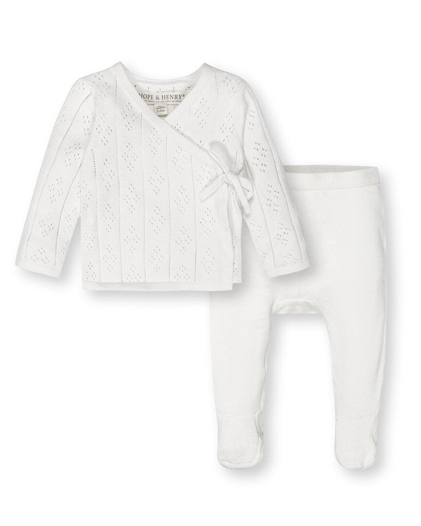 Hope & Henry 2Pc Wrap Top & Pant Set