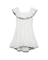 Habitual Ruffle Neckline Hi-Low Dress