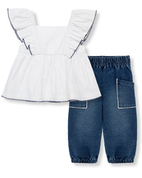 Habitual 2Pc Knit Denim Pant Set