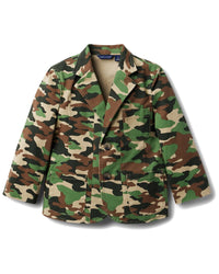 Janie And Jack Camo Stretch Twill Blazer One Size Fits All Green
