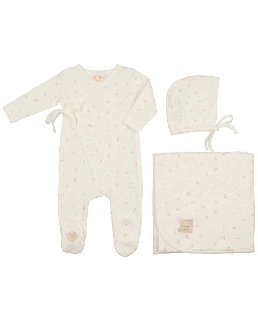 Mon Tresor Leaf Print Wrap Layette Set
