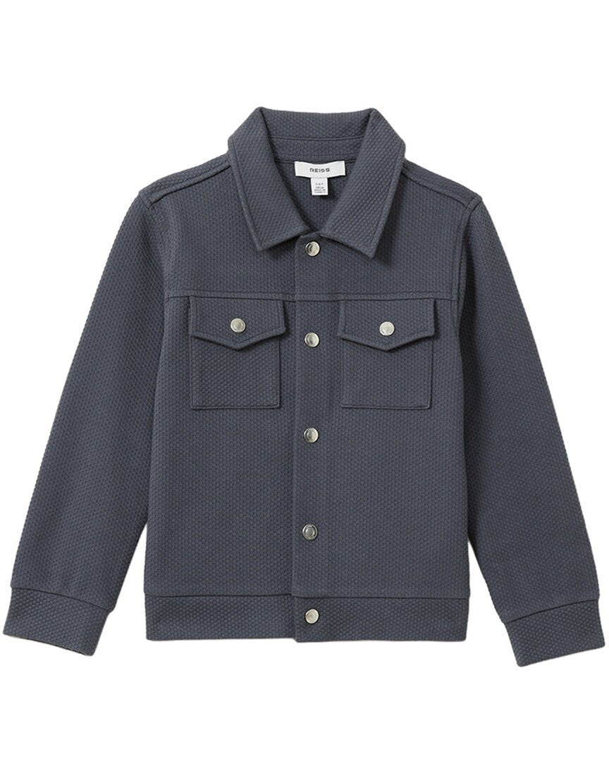Reiss Carmello Press Stud Textured Overshirt