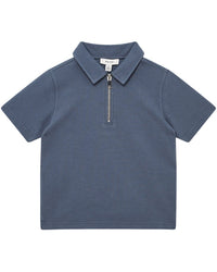 Reiss Creed Textured Half Zip Polo Shirt