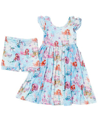 Bums & Roses Bums & Roses Mermaid To Be Cap Sleeve Dress & Short