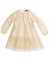 Imoga Pleated Mesh & Metallic Dress
