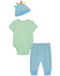 Little Me Dino Fun Bodysuit Set Hat