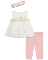 Little Me Smocked Dot Set Headband