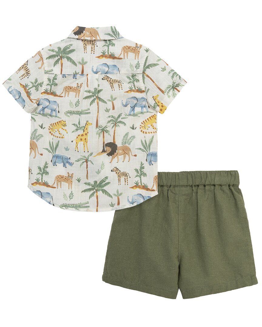 Little Me Safari Woven Short Set