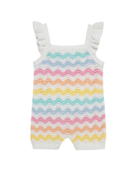 Little Me Wavy Pointelle Knit Romper