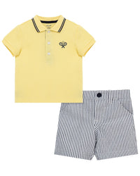 Little Me Little Me Tennis Polo Short Set