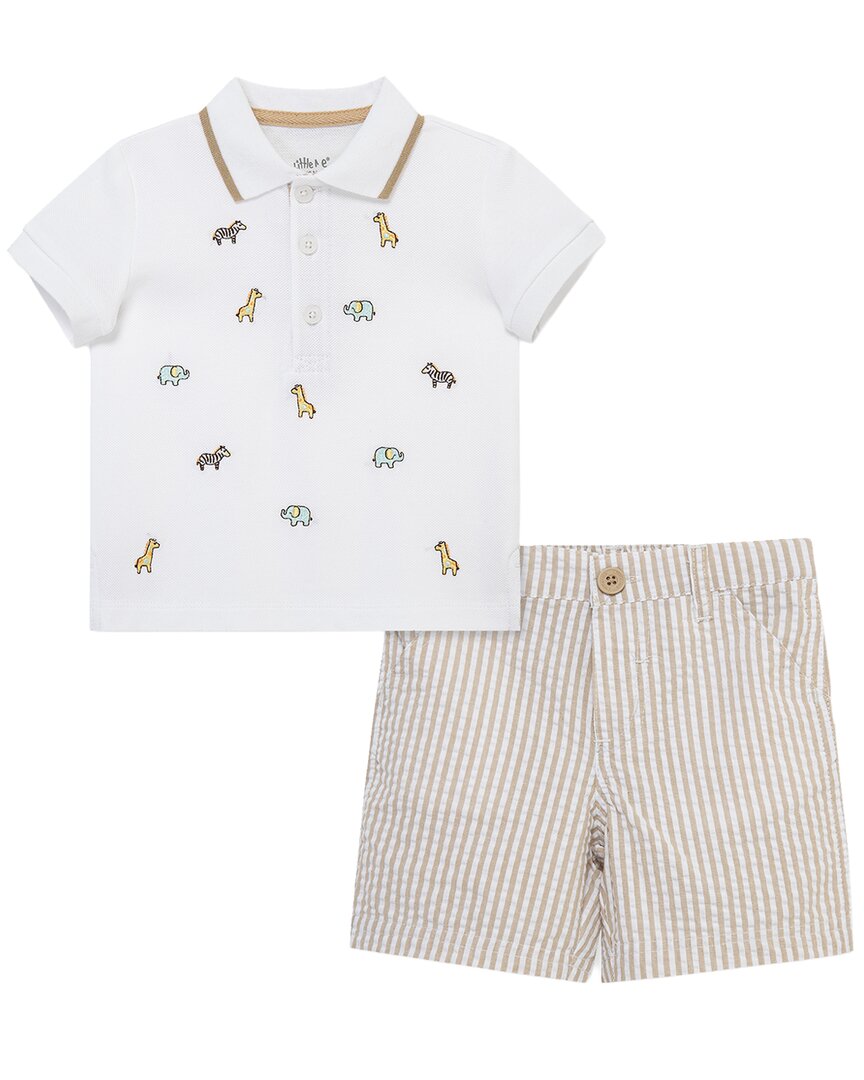 Little Me Safari Polo Short Set