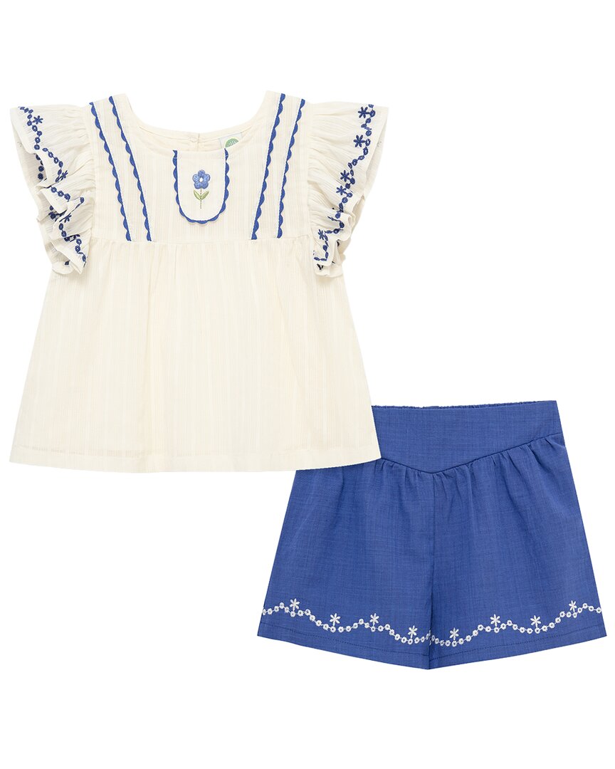Little Me Blue Floral Woven Play Set