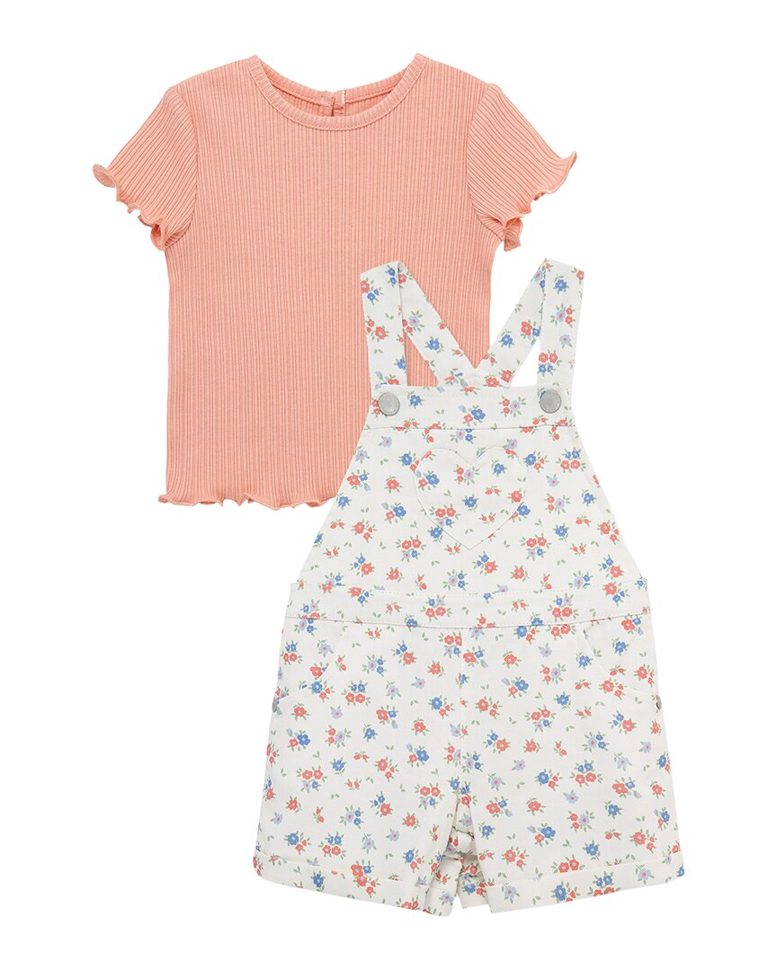 Little Me Multi Floral Woven Shortall Set