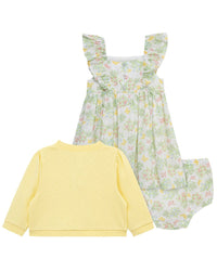 Little Me Garden Dress & Cardigan Set