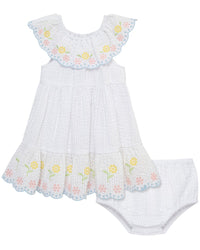 Little Me Floral Border Sundress Panty