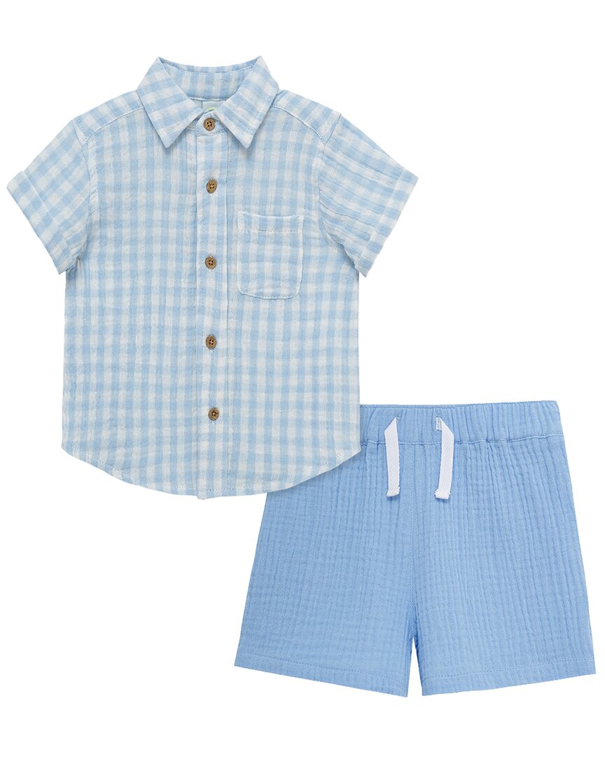 Little Me Check Woven Short Set