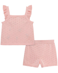 Little Me Cherry Pointelle Knit Set