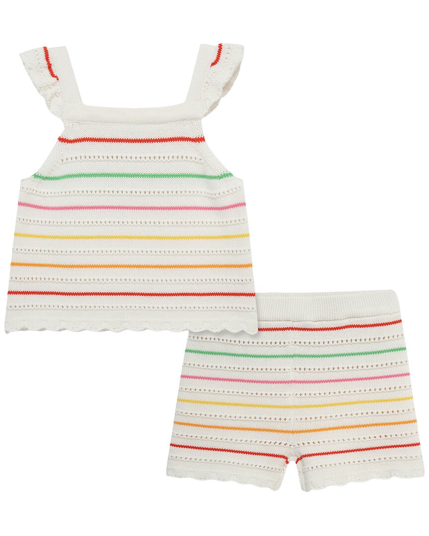Little Me Thin Stripe Pointelle Knit Set
