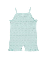 Little Me Aqua Pointelle Knit Romper