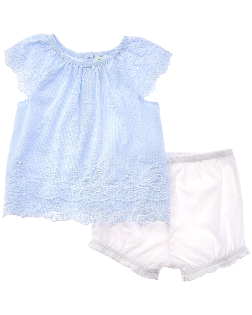 Little Me Little Me Eyelet Stripe Sunsuit Headband